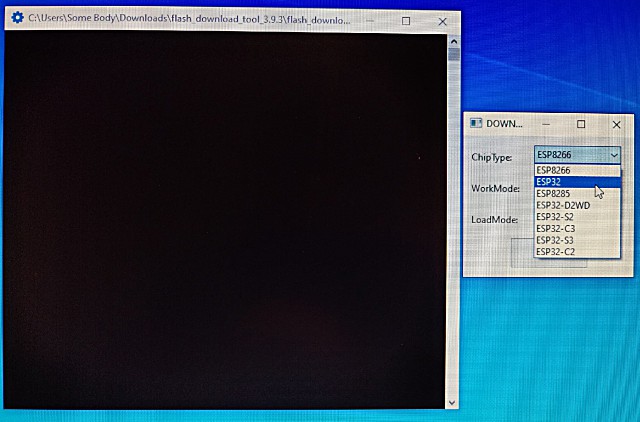 Select ESP32 for the Chip Type. (img20230102220154)